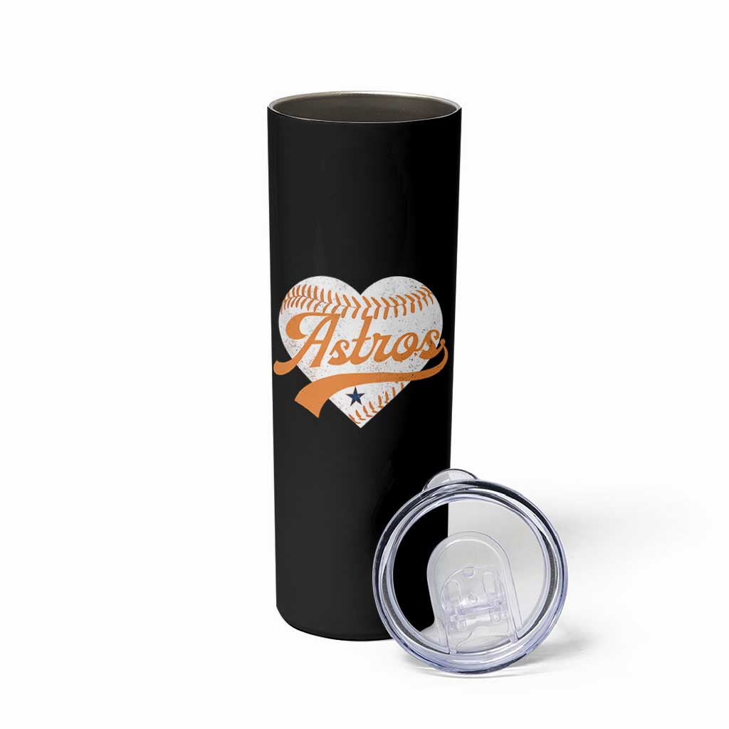 Retro Astro Script Name Skinny Tumbler Baseball Heart Vintage Sports Fans