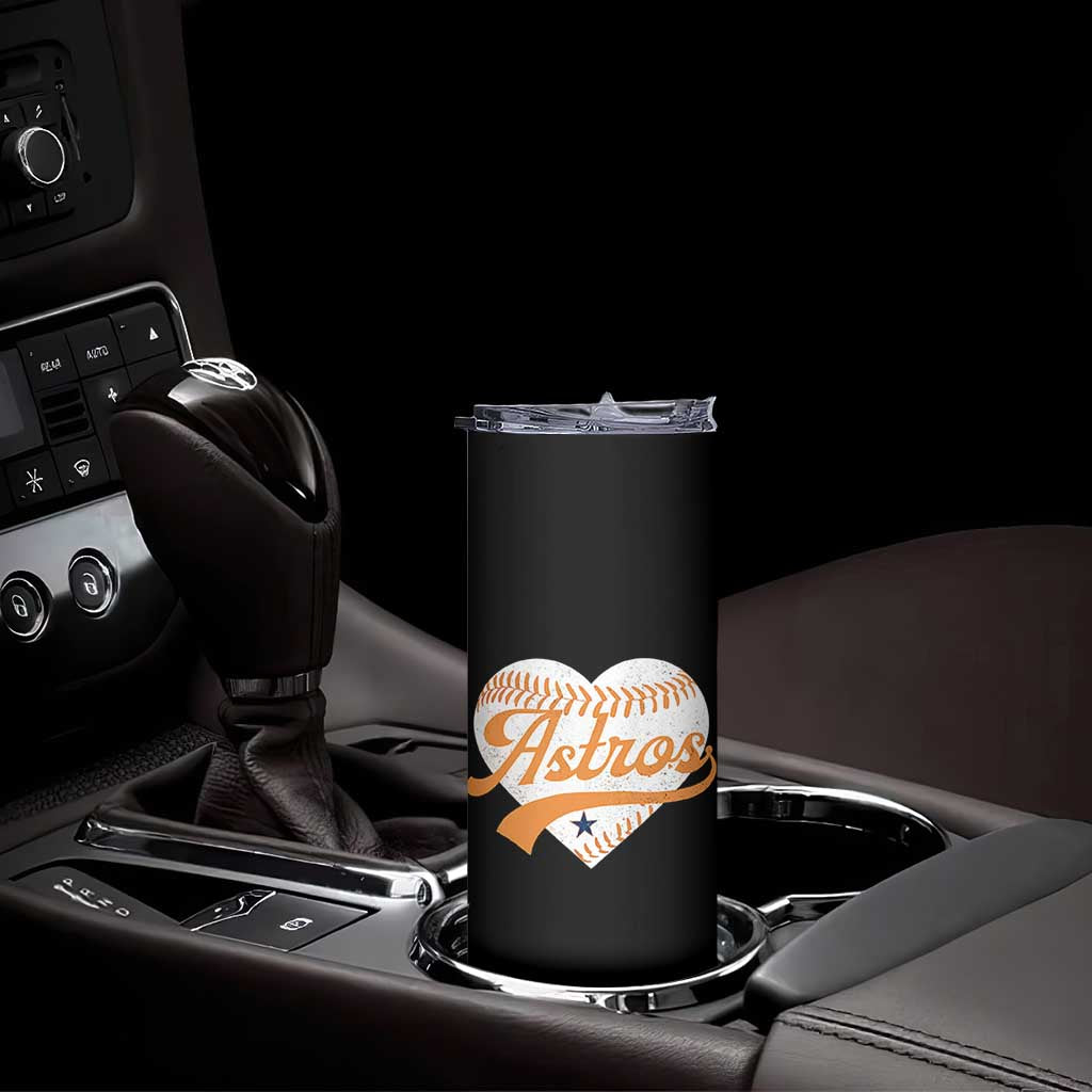 Retro Astro Script Name Skinny Tumbler Baseball Heart Vintage Sports Fans
