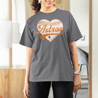 Retro Astro Script Name T Shirt For Women Baseball Heart Vintage Sports Fans
