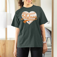Retro Astro Script Name T Shirt For Women Baseball Heart Vintage Sports Fans