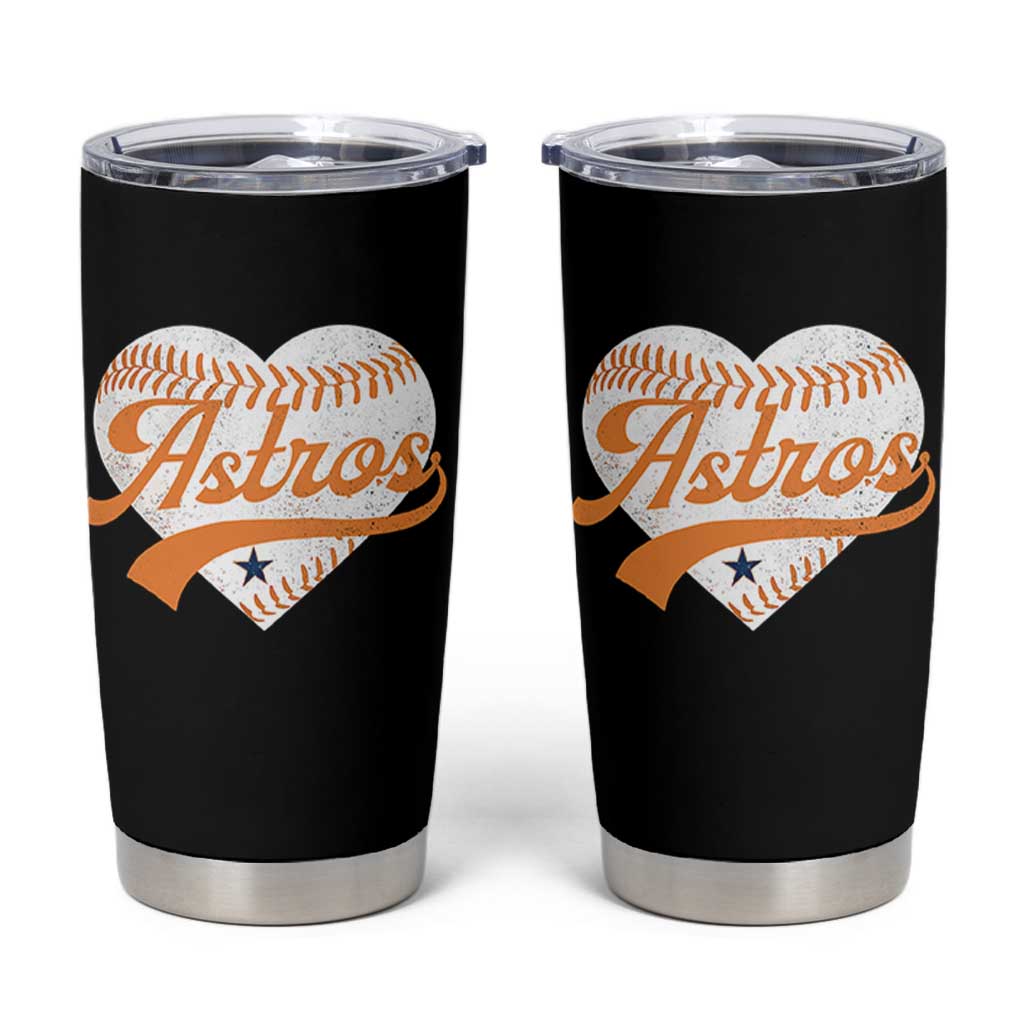 Retro Astro Script Name Tumbler Cup Baseball Heart Vintage Sports Fans