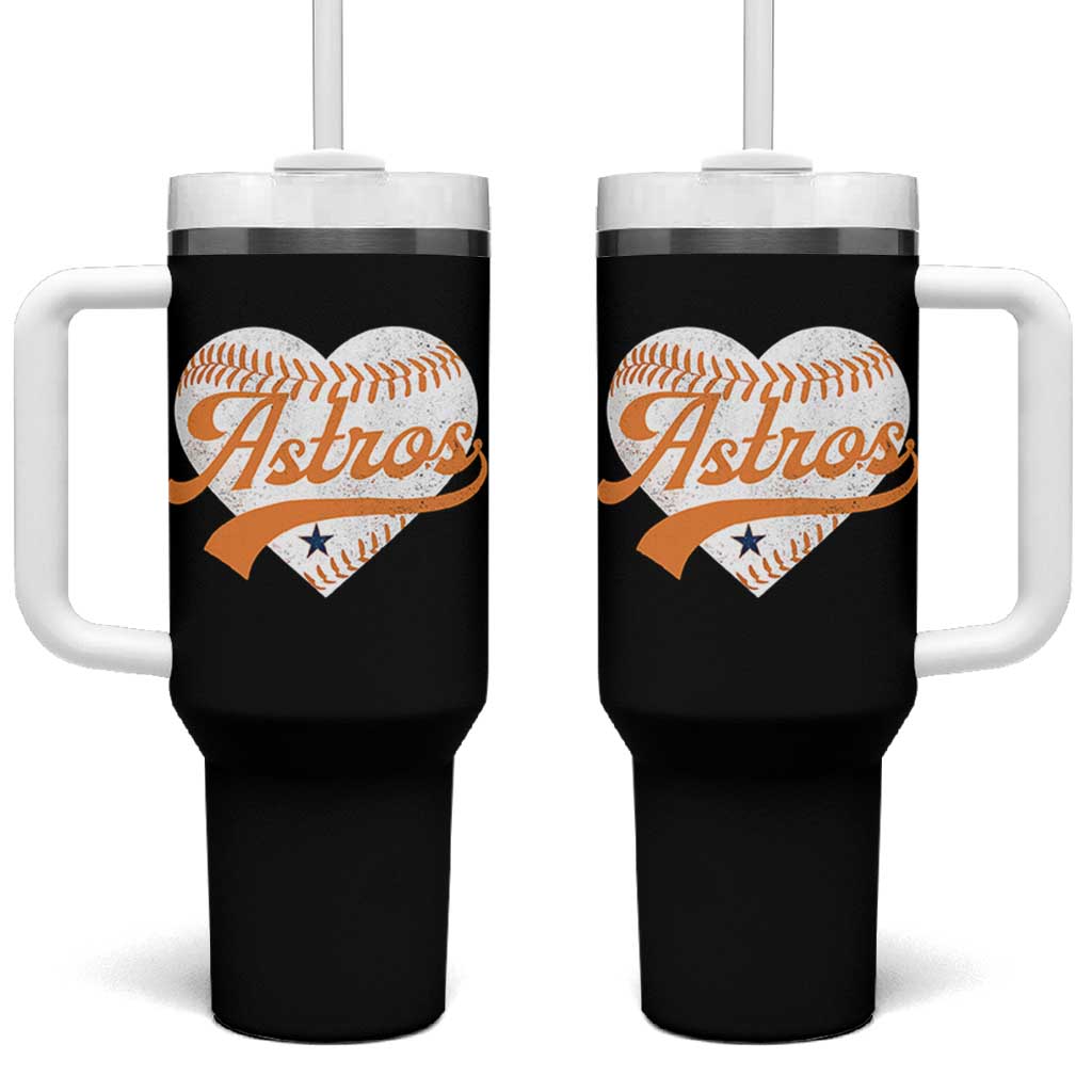 Retro Astro Script Name Tumbler With Handle Baseball Heart Vintage Sports Fans
