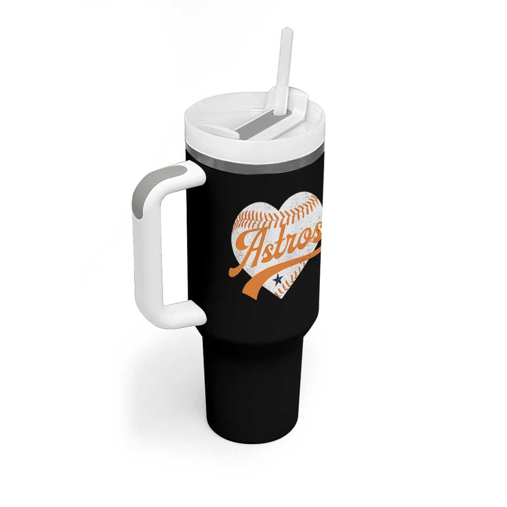 Retro Astro Script Name Tumbler With Handle Baseball Heart Vintage Sports Fans