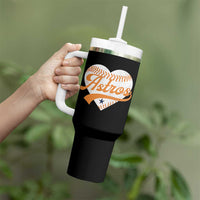 Retro Astro Script Name Tumbler With Handle Baseball Heart Vintage Sports Fans
