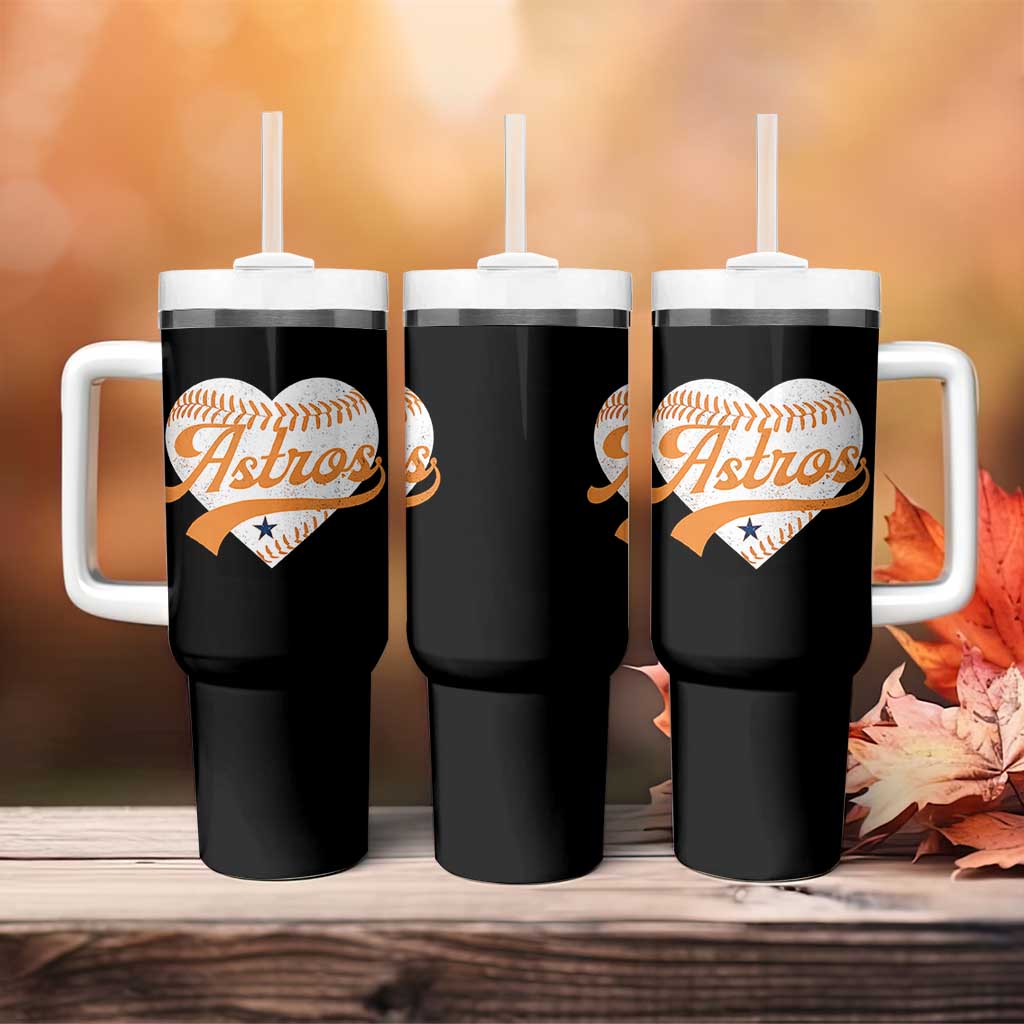 Retro Astro Script Name Tumbler With Handle Baseball Heart Vintage Sports Fans