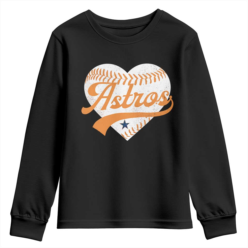 Retro Astro Script Name Youth Sweatshirt Baseball Heart Vintage Sports Fans