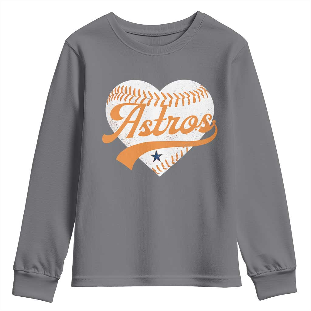 Retro Astro Script Name Youth Sweatshirt Baseball Heart Vintage Sports Fans