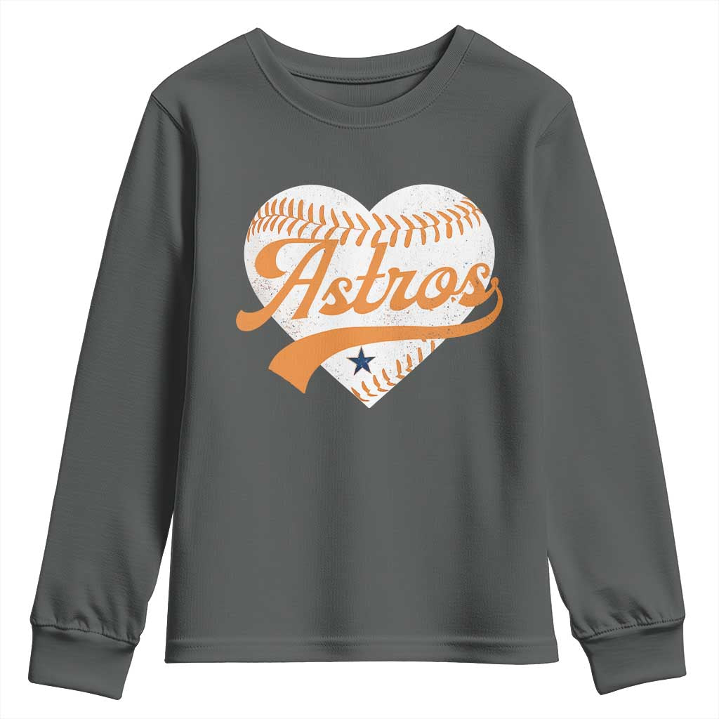 Retro Astro Script Name Youth Sweatshirt Baseball Heart Vintage Sports Fans