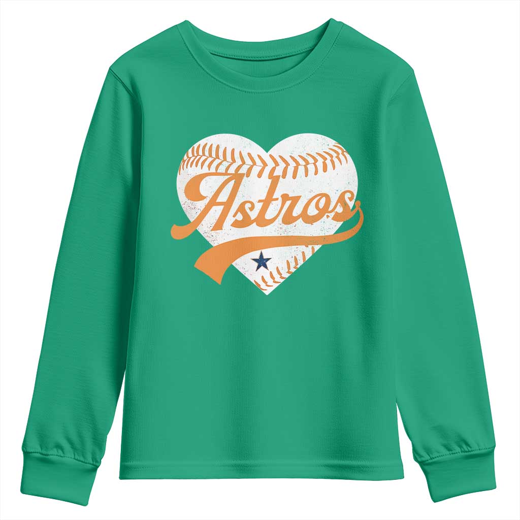 Retro Astro Script Name Youth Sweatshirt Baseball Heart Vintage Sports Fans