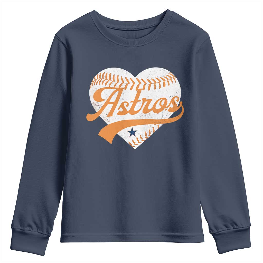 Retro Astro Script Name Youth Sweatshirt Baseball Heart Vintage Sports Fans