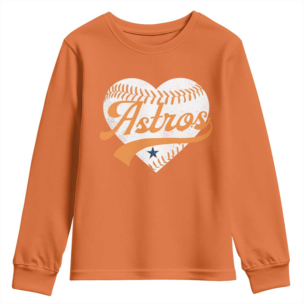 Retro Astro Script Name Youth Sweatshirt Baseball Heart Vintage Sports Fans