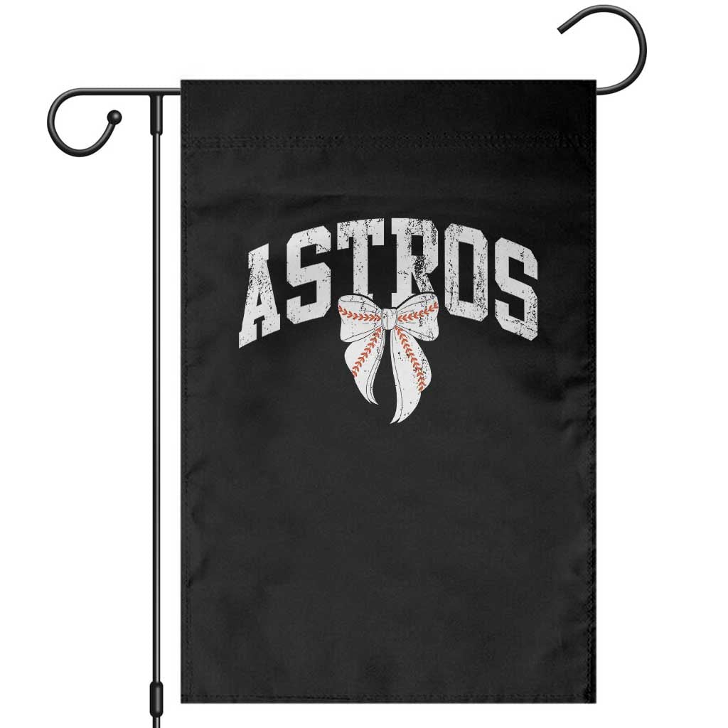 Retro Astro Varsity Name Garden Flag Baseball Coquette Bow