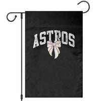 Retro Astro Varsity Name Garden Flag Baseball Coquette Bow