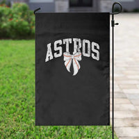 Retro Astro Varsity Name Garden Flag Baseball Coquette Bow