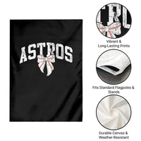 Retro Astro Varsity Name Garden Flag Baseball Coquette Bow