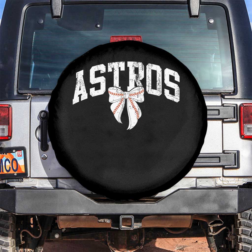 Retro Astro Varsity Name Spare Tire Cover Baseball Coquette Bow