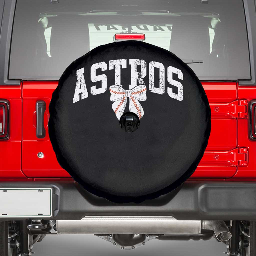 Retro Astro Varsity Name Spare Tire Cover Baseball Coquette Bow