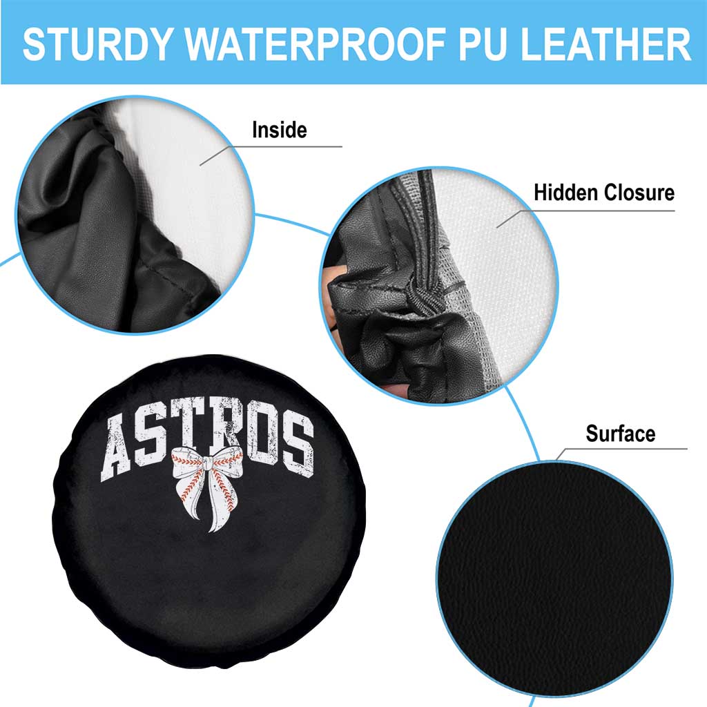 Retro Astro Varsity Name Spare Tire Cover Baseball Coquette Bow