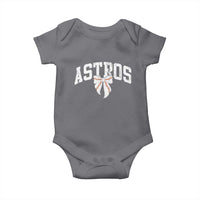 Retro Astro Varsity Name Baby Onesie Baseball Coquette Bow
