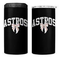 Retro Astro Varsity Name 4 in 1 Can Cooler Tumbler Baseball Coquette Bow