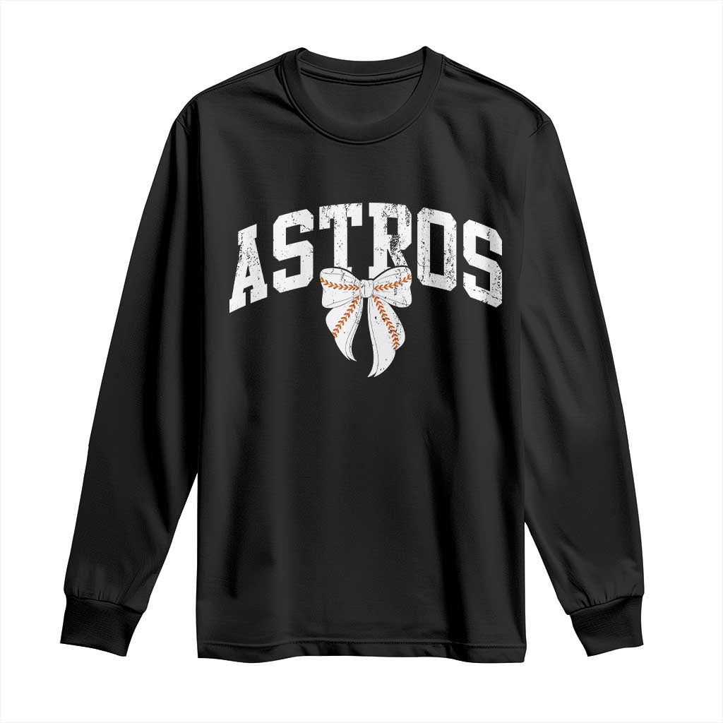 Retro Astro Varsity Name Long Sleeve Shirt Baseball Coquette Bow