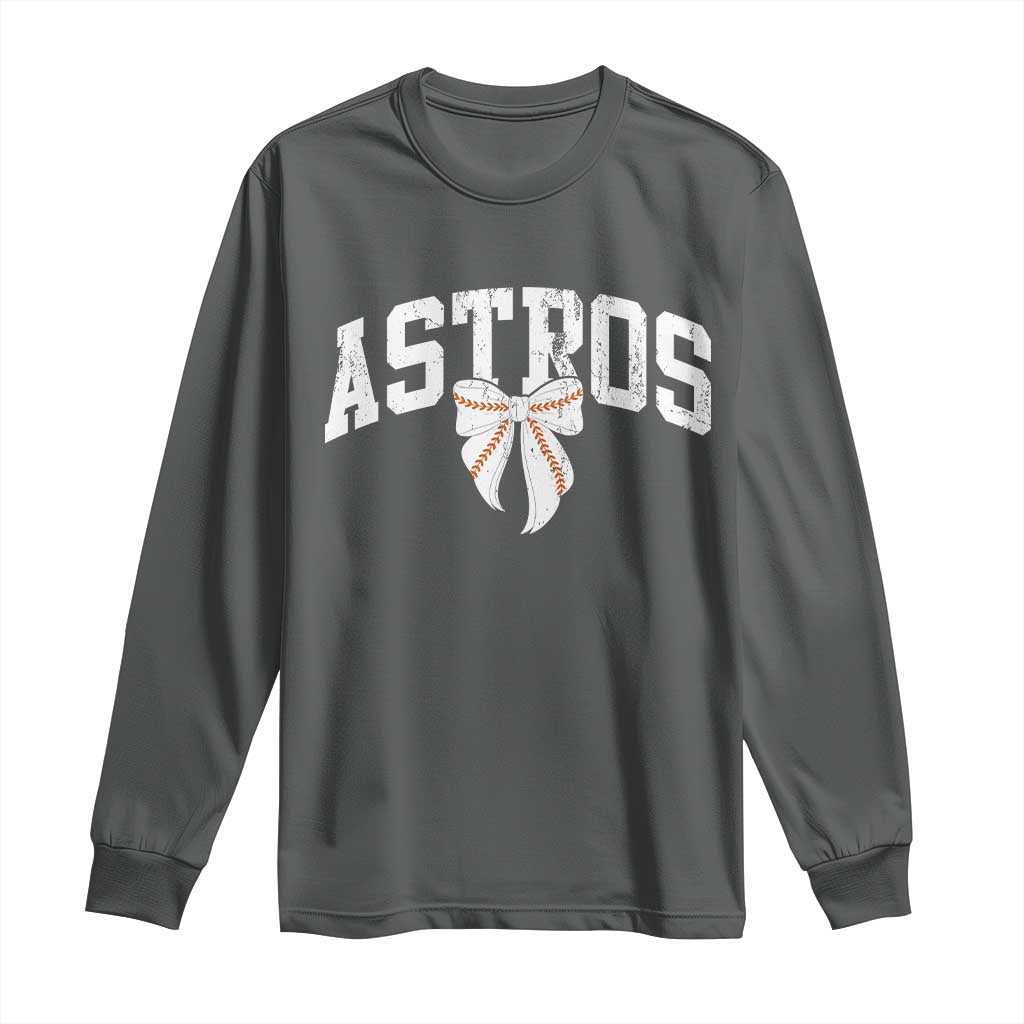 Retro Astro Varsity Name Long Sleeve Shirt Baseball Coquette Bow