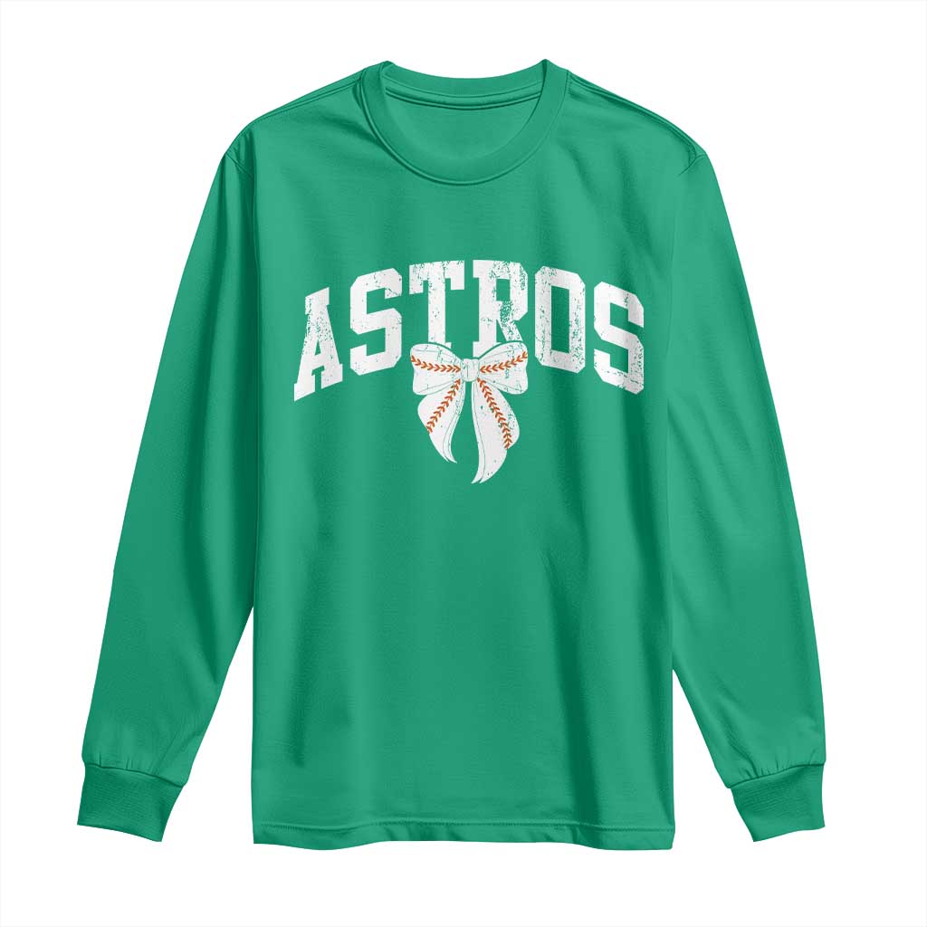 Retro Astro Varsity Name Long Sleeve Shirt Baseball Coquette Bow