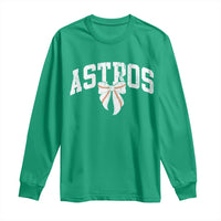 Retro Astro Varsity Name Long Sleeve Shirt Baseball Coquette Bow