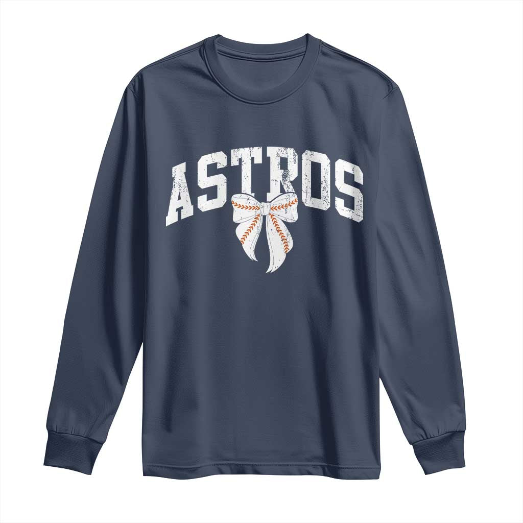 Retro Astro Varsity Name Long Sleeve Shirt Baseball Coquette Bow