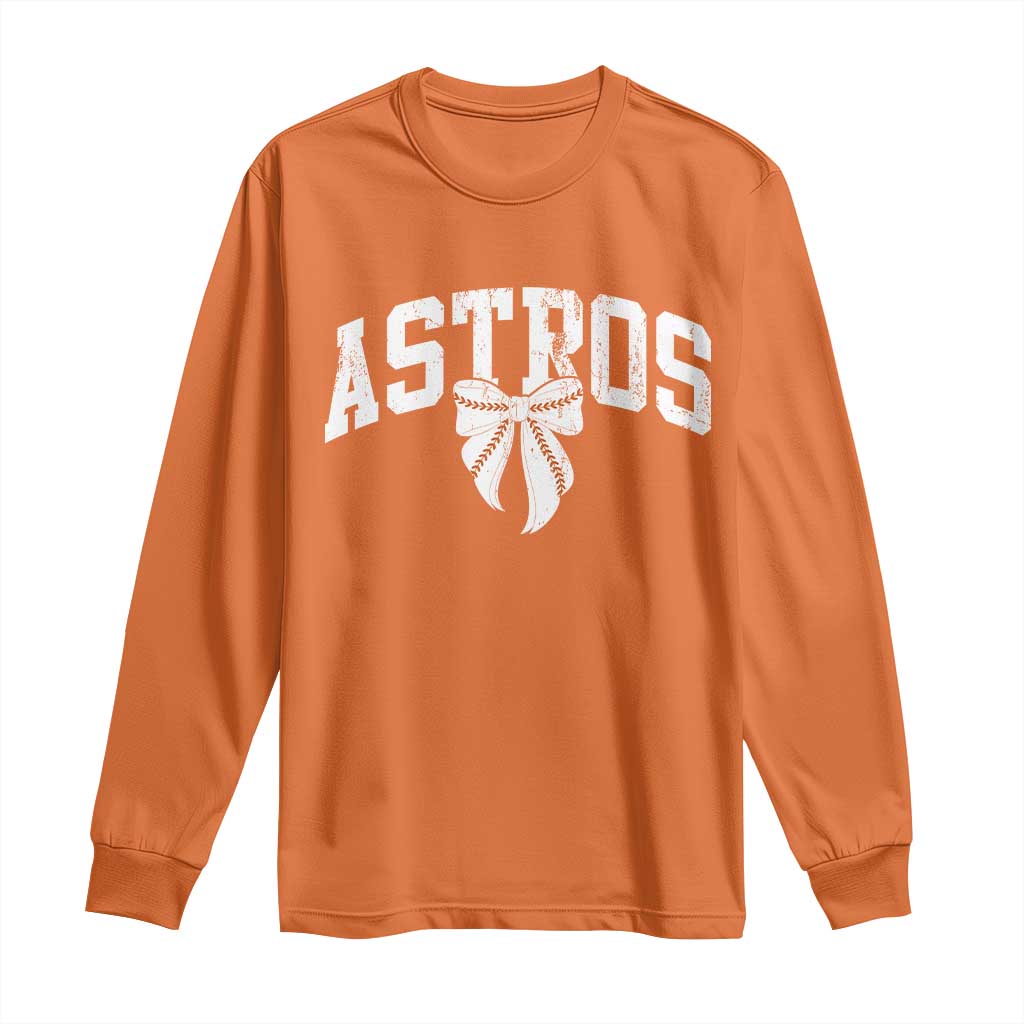 Retro Astro Varsity Name Long Sleeve Shirt Baseball Coquette Bow