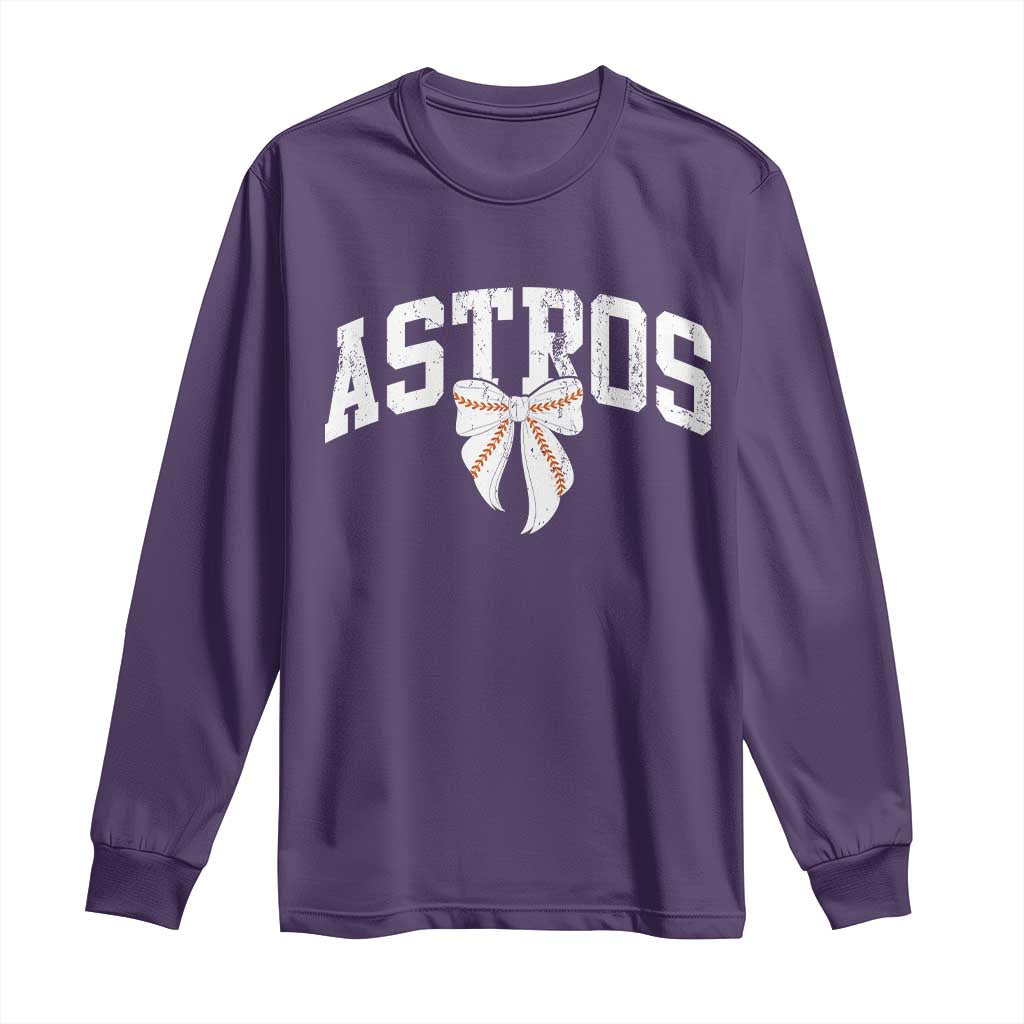 Retro Astro Varsity Name Long Sleeve Shirt Baseball Coquette Bow