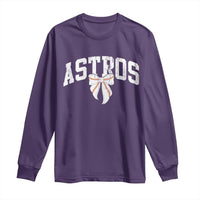 Retro Astro Varsity Name Long Sleeve Shirt Baseball Coquette Bow