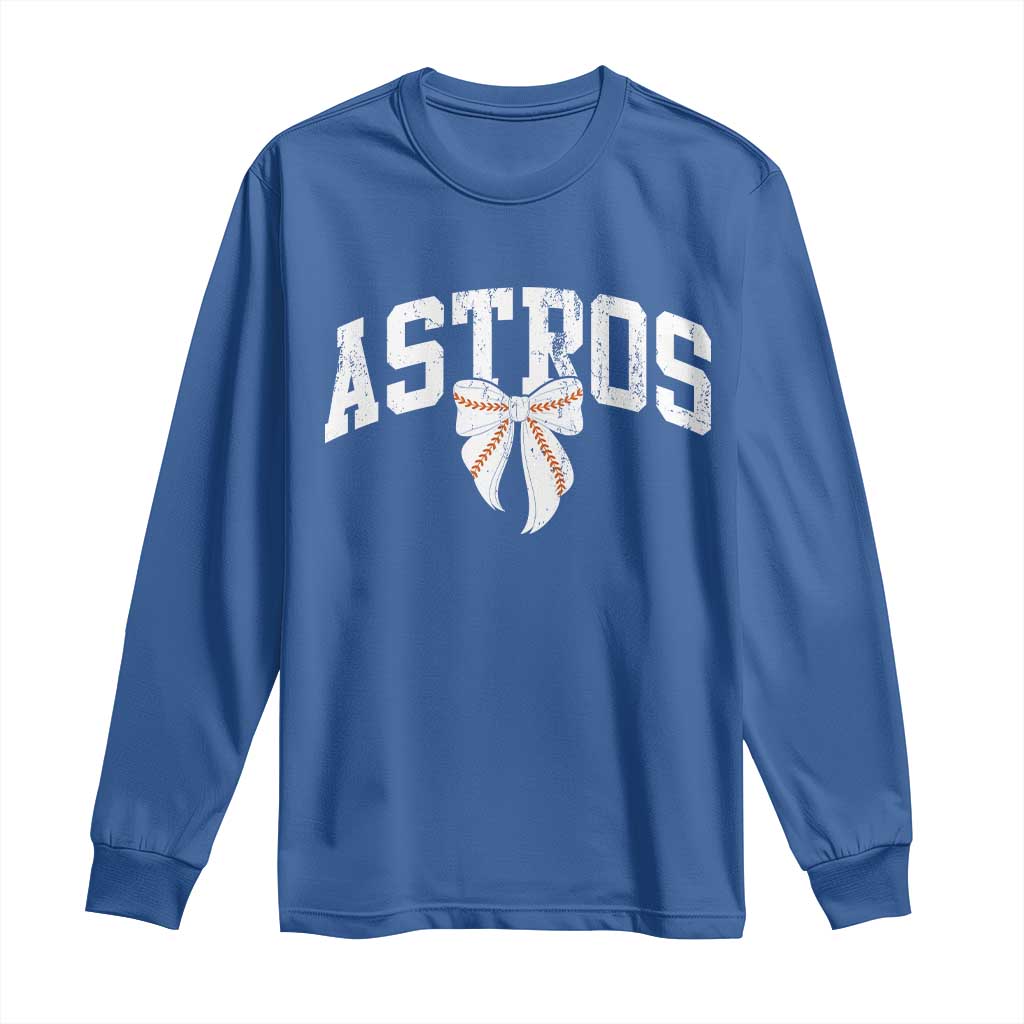 Retro Astro Varsity Name Long Sleeve Shirt Baseball Coquette Bow
