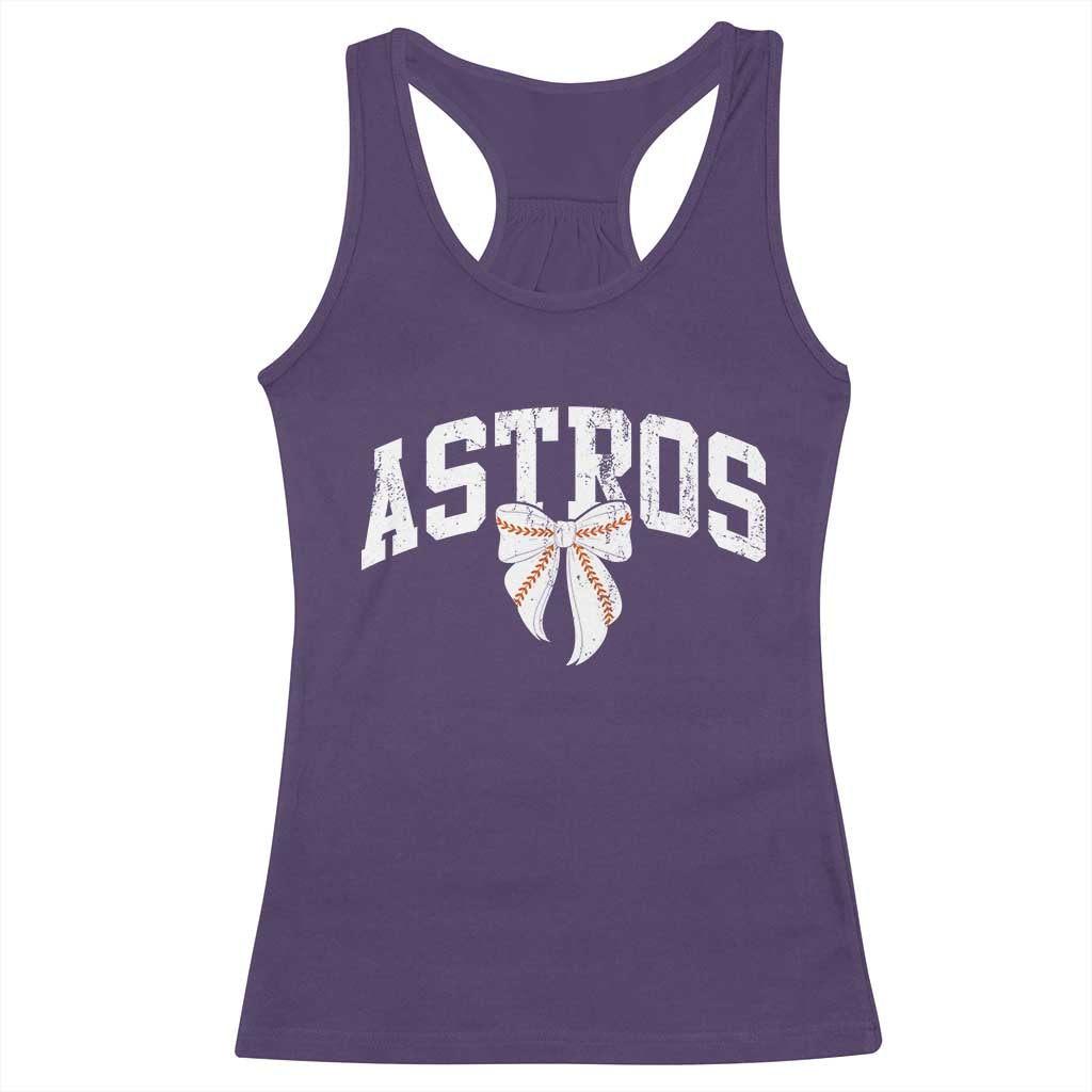Retro Astro Varsity Name Racerback Tank Top Baseball Coquette Bow
