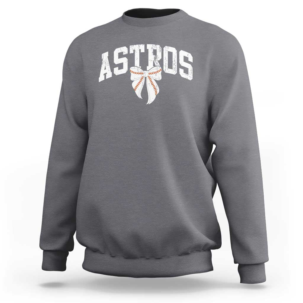 Retro Astro Varsity Name Sweatshirt Baseball Coquette Bow