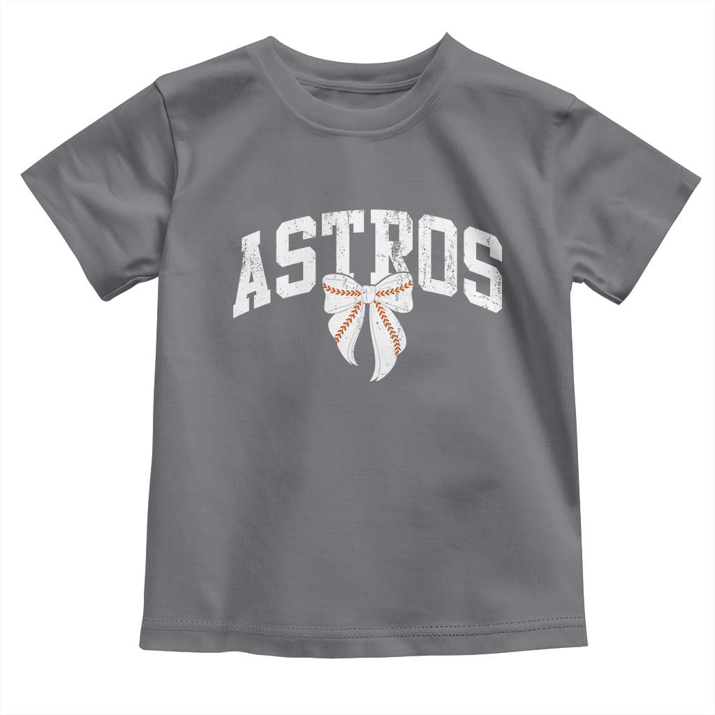Retro Astro Varsity Name Toddler T Shirt Baseball Coquette Bow