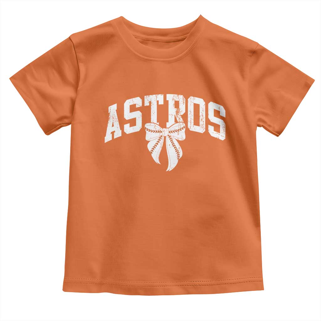 Retro Astro Varsity Name Toddler T Shirt Baseball Coquette Bow
