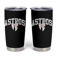 Retro Astro Varsity Name Tumbler Cup Baseball Coquette Bow