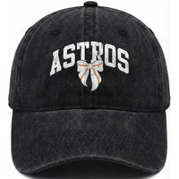Retro Astro Varsity Name Washed Cotton Baseball Cap Baseball Coquette Bow
