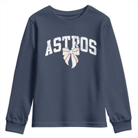 Retro Astro Varsity Name Youth Sweatshirt Baseball Coquette Bow