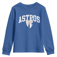 Retro Astro Varsity Name Youth Sweatshirt Baseball Coquette Bow