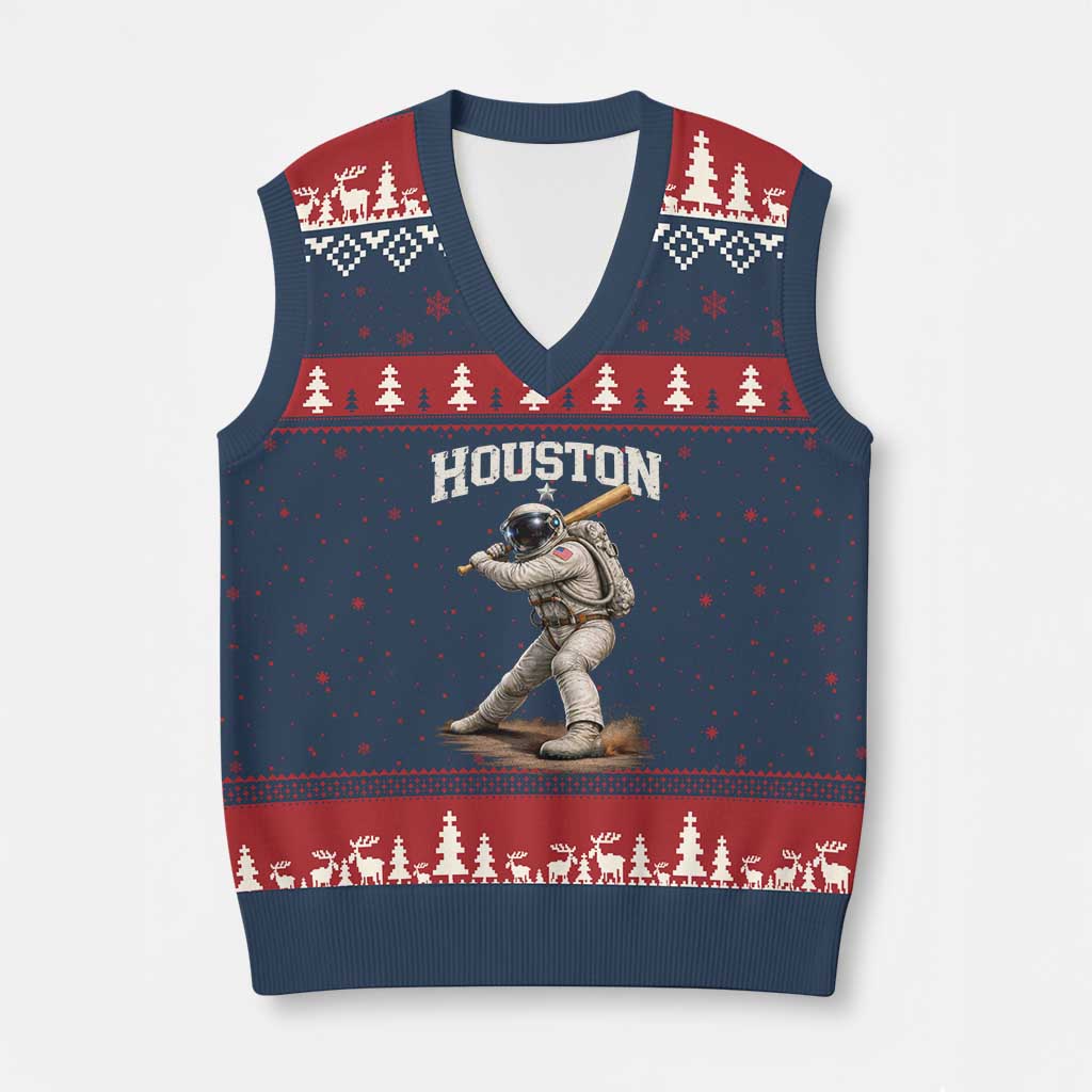 Houston Astronaut Baseball Player V-Neck Knit Sweater Vest Clutch City