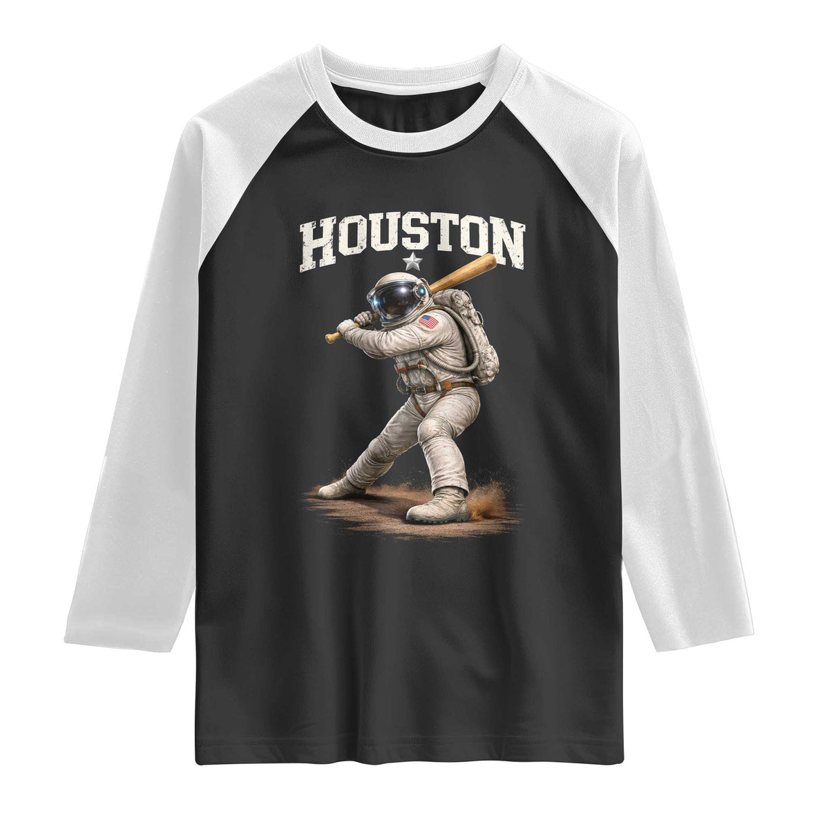 Houston Astronaut Baseball Player Raglan Shirt Clutch City