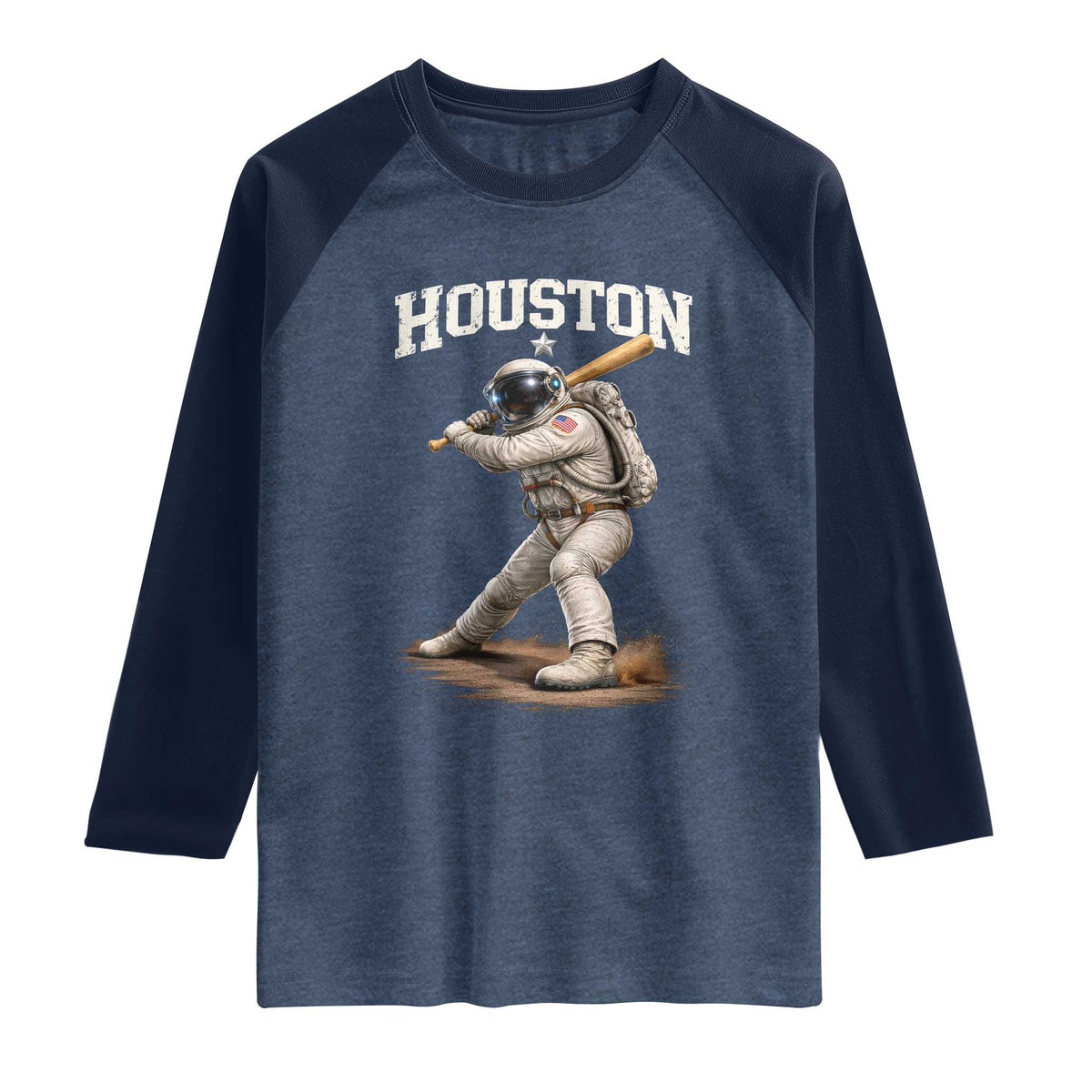 Houston Astronaut Baseball Player Raglan Shirt Clutch City