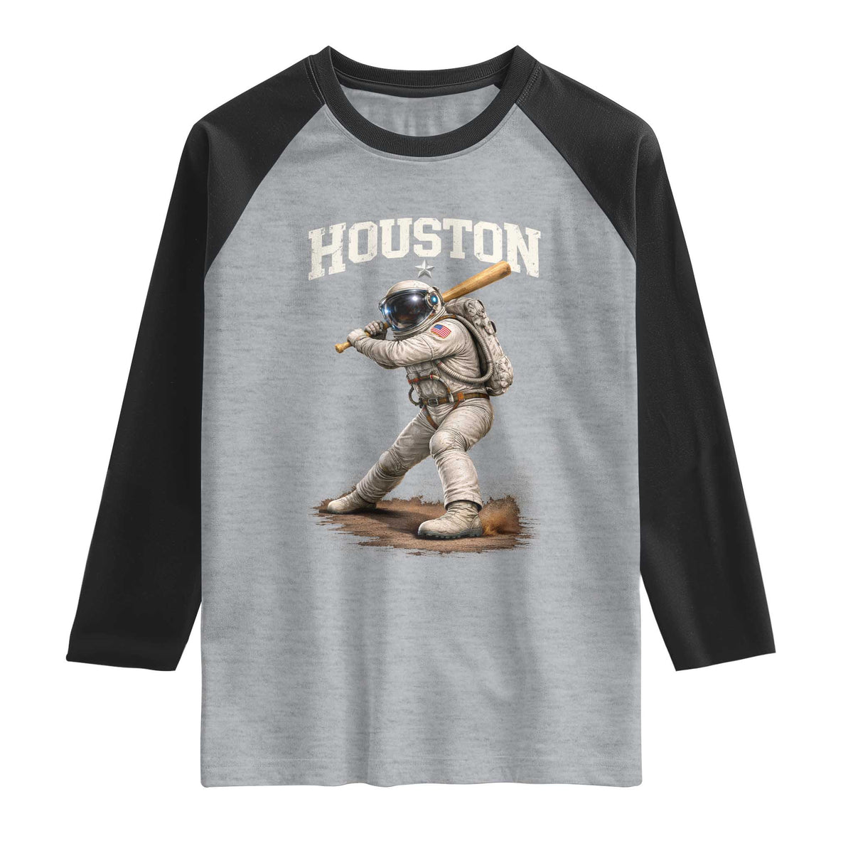Houston Astronaut Baseball Player Raglan Shirt Clutch City