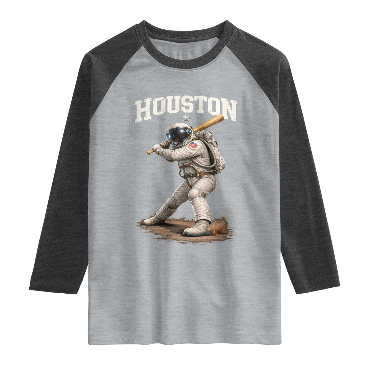 Houston Astronaut Baseball Player Raglan Shirt Clutch City