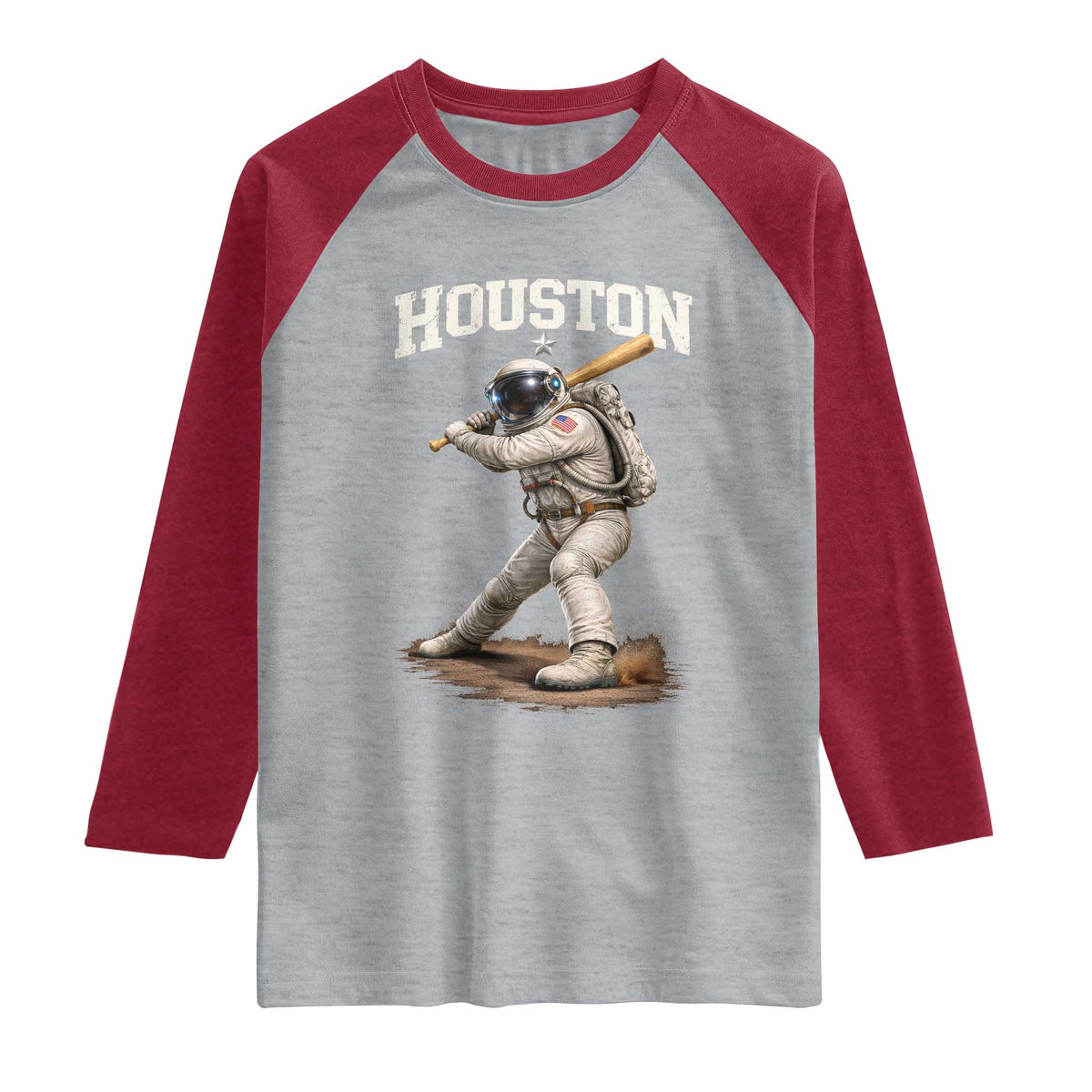 Houston Astronaut Baseball Player Raglan Shirt Clutch City
