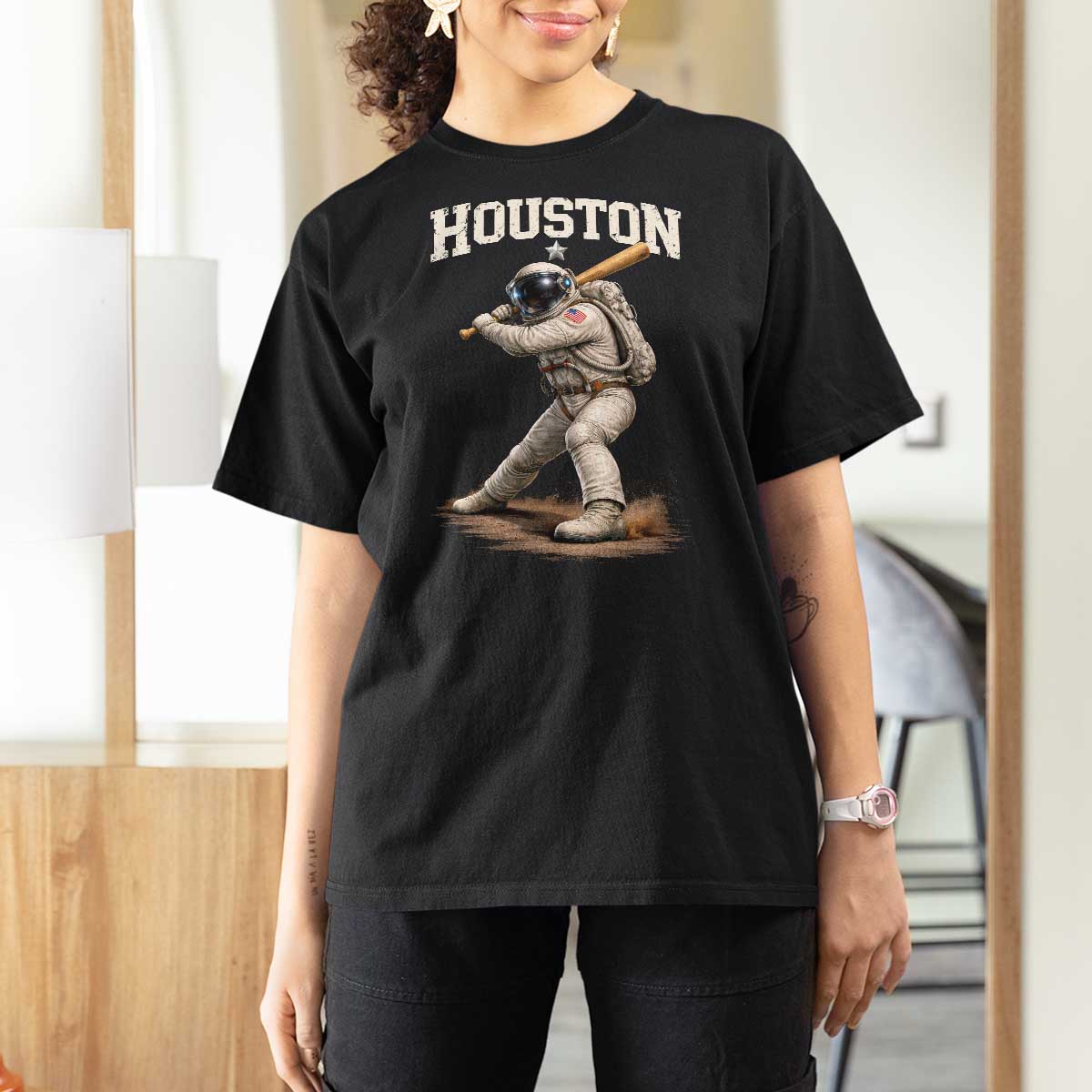 Houston Astronaut Baseball Player T Shirt For Women Clutch City