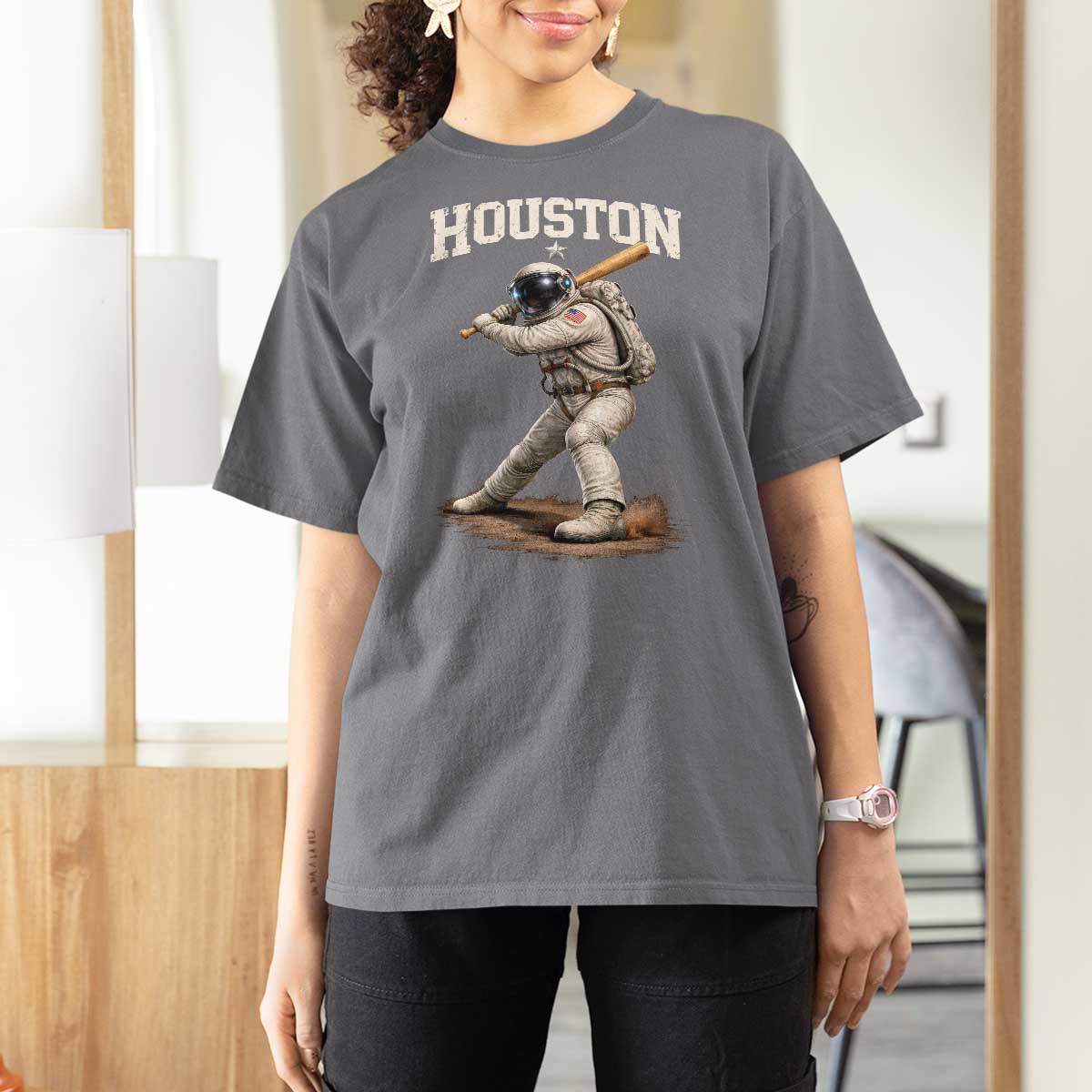 Houston Astronaut Baseball Player T Shirt For Women Clutch City