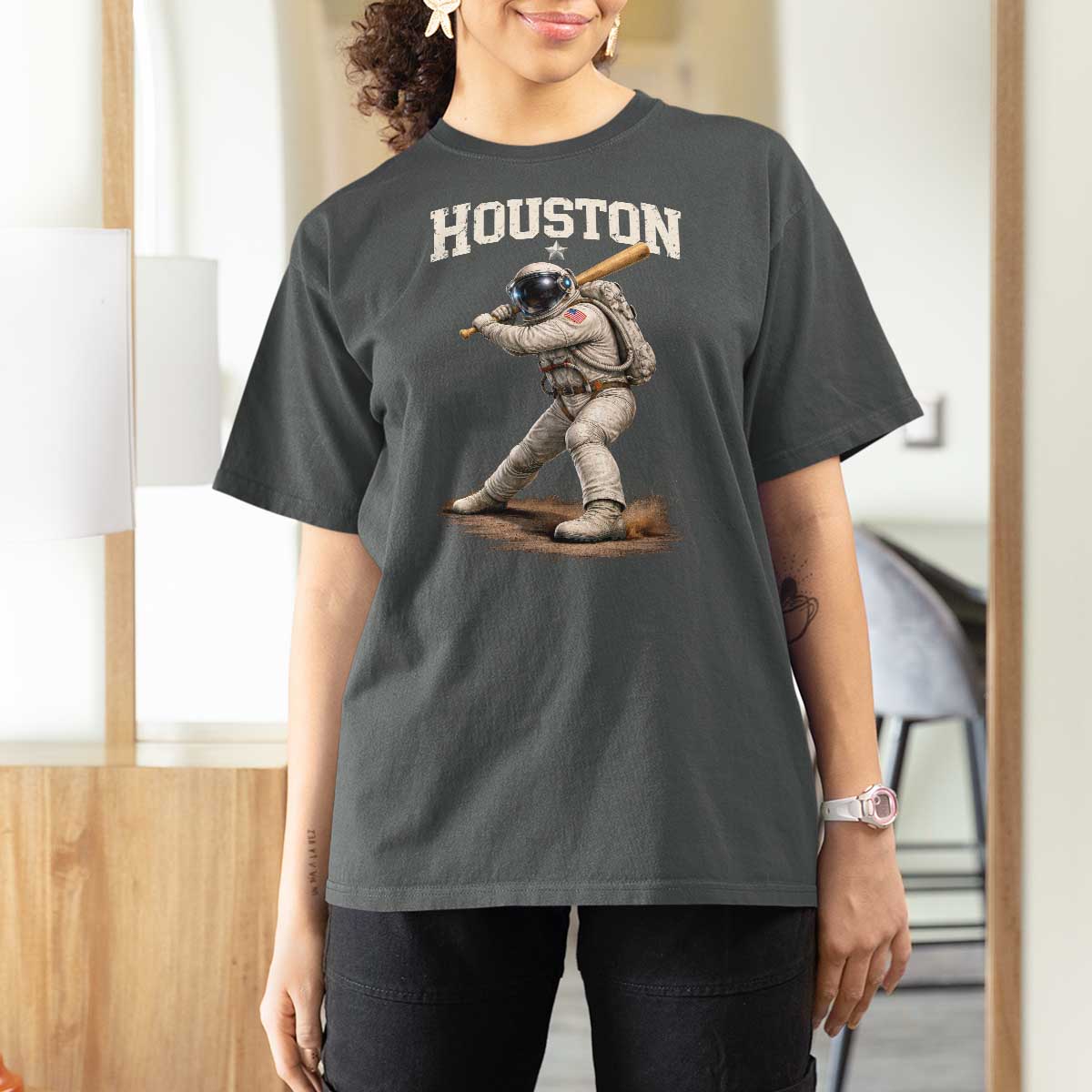 Houston Astronaut Baseball Player T Shirt For Women Clutch City